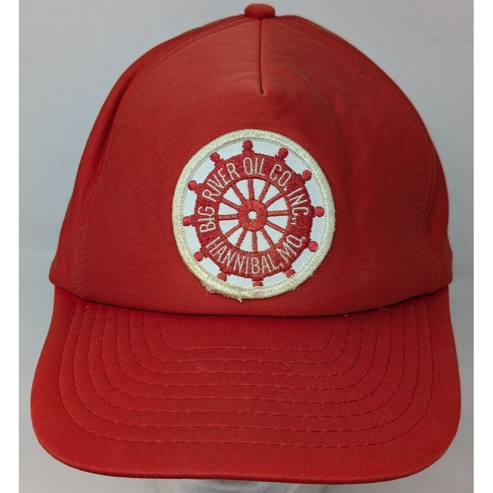 Big River Oil Company Gas Hannibal‎ Missouri Patch Snapback Cap Baseball Hat VTG